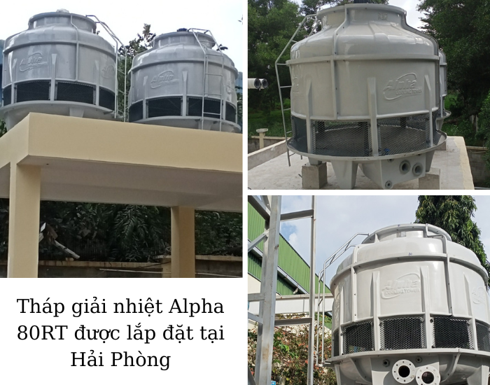 Tháp giải nhiệt sau khi được lắp đặt